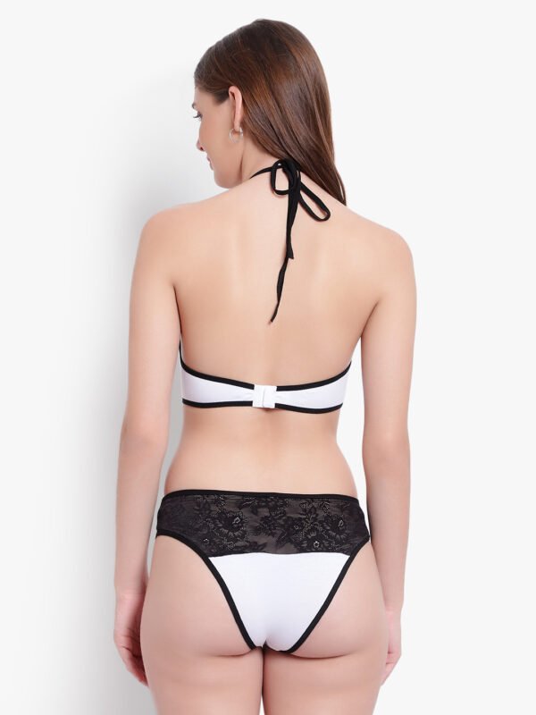 Fabura halter neck White & Black Lingerie Set - Image 2