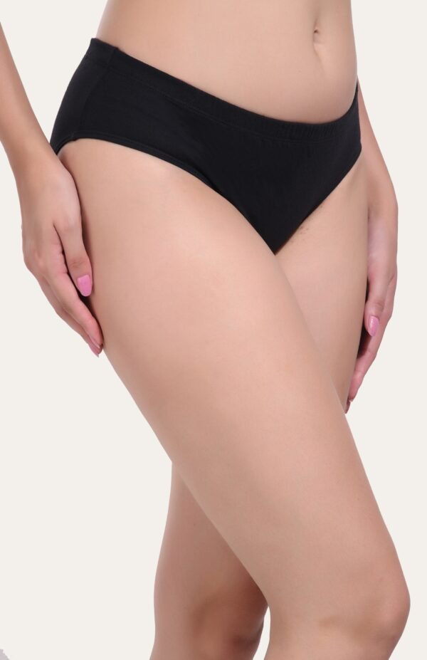 Low Rise Anti Odour Pure Cotton Black Hipster Panty for women - Image 4