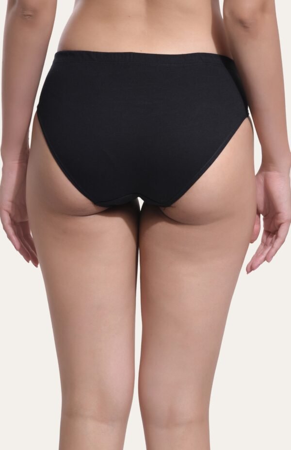 Low Rise Anti Odour Pure Cotton Black Hipster Panty for women - Image 5