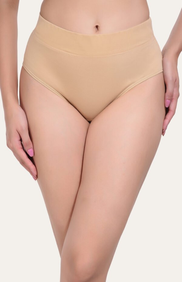 Solid Nude Cotton Hipster Panty for women - Image 5