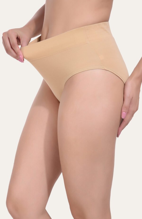 Solid Nude Cotton Hipster Panty for women - Image 4