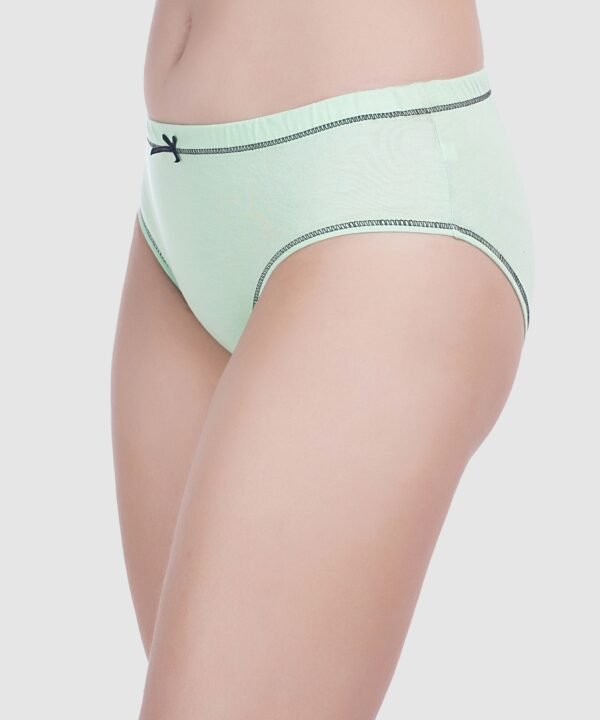 Solid Green Cotton Women Panty - Image 3