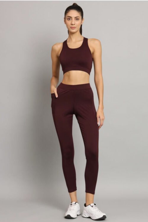 Sports Bra Legging Fill Set – Wine