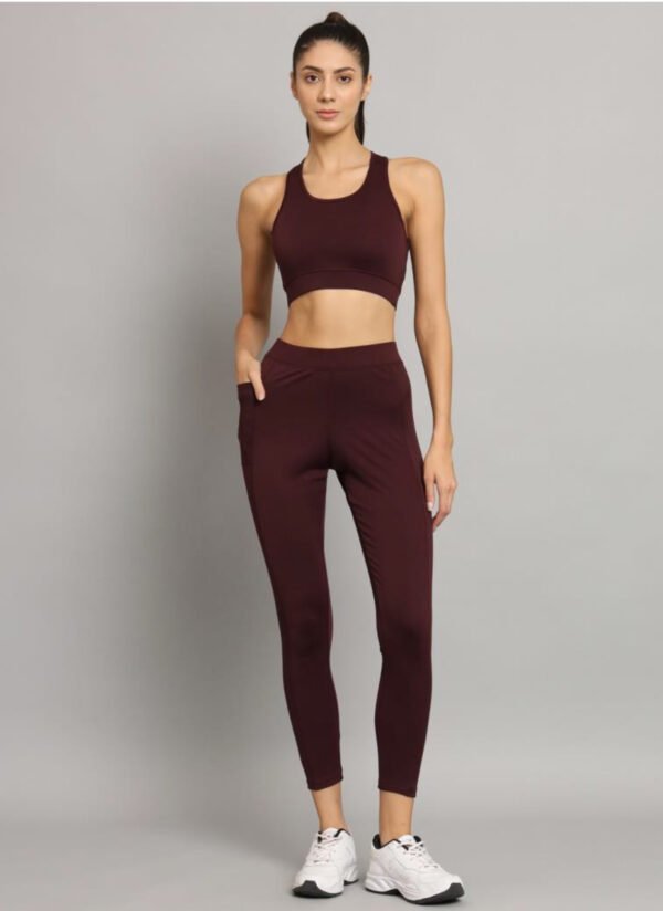 Sports Bra Legging Fill Set - Wine