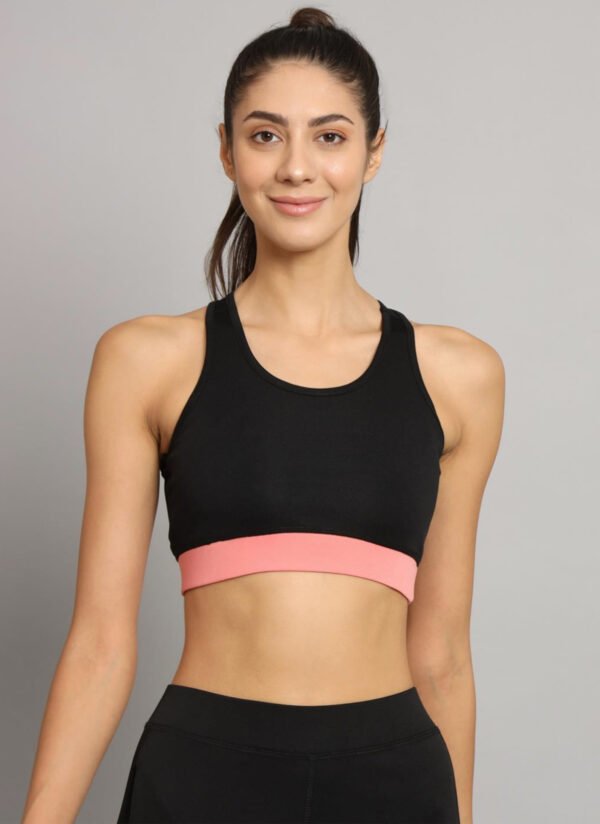 Black and Peach Sports Bra for a Chic Combination - Image 4