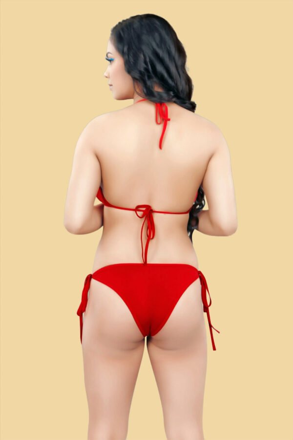 Women Red Anti Bacterial Bamboo Lingerie Set - Image 3