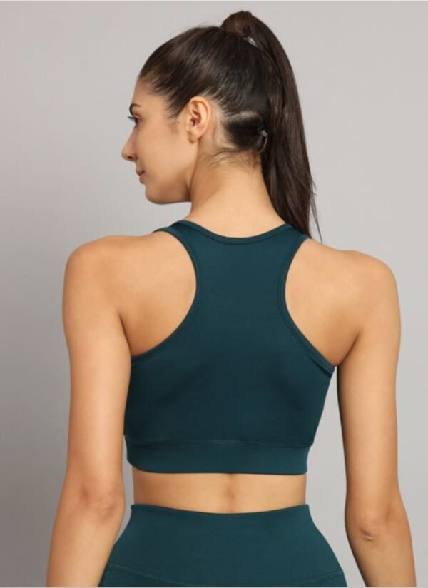 Trendy Bottle Green Sports Bra for a Bold Look - Image 3