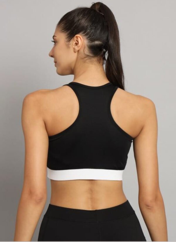 Black and White Sports Bra with a Minimalist Design - Image 4