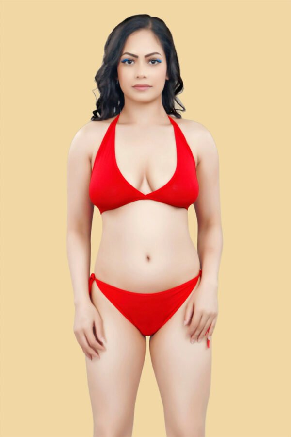 Women Red Anti Bacterial Bamboo Lingerie Set