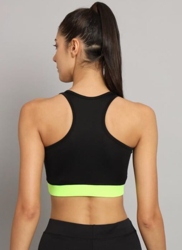 Black and Neon Green Sports Bra for a Pop of Energy - Image 4