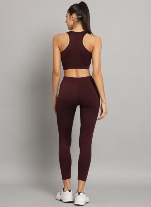 Sports Bra Legging Fill Set - Wine - Image 2