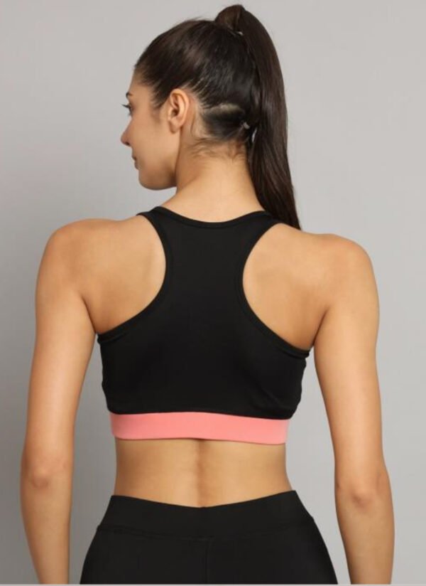 Black and Peach Sports Bra for a Chic Combination - Image 3