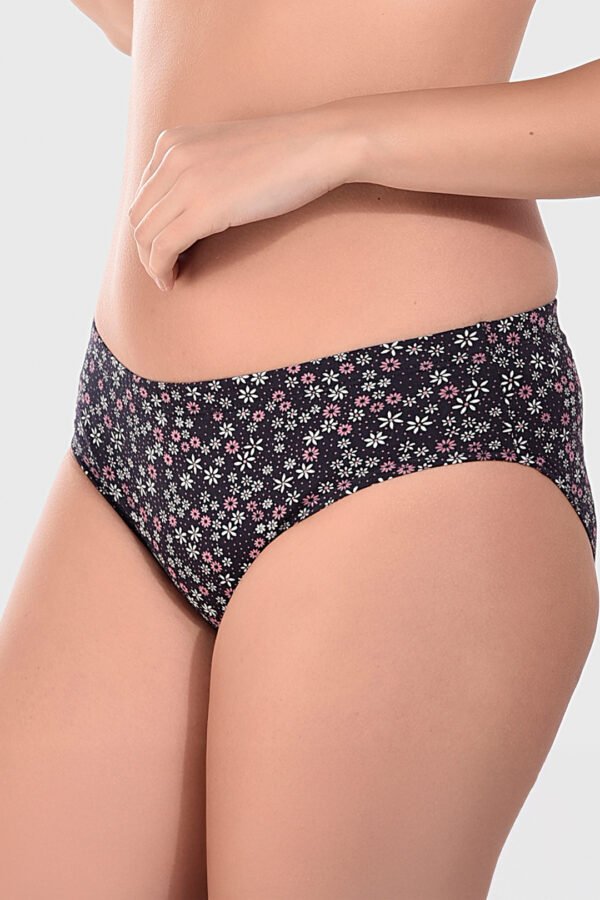 Black Printed Flower Panty - Image 4