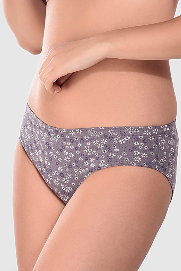 Dark Gray Printed Flower Panty - Image 4