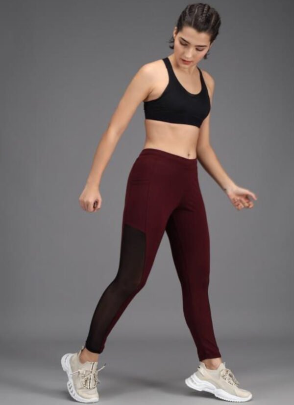 Wine Net Gym Leggings for Women - Image 4