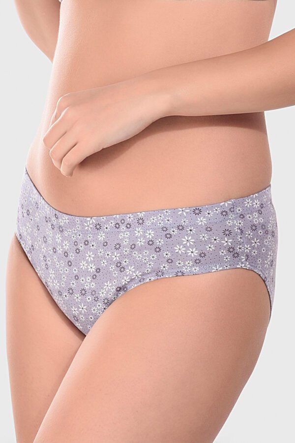 Gray Printed Flower Panty - Image 3