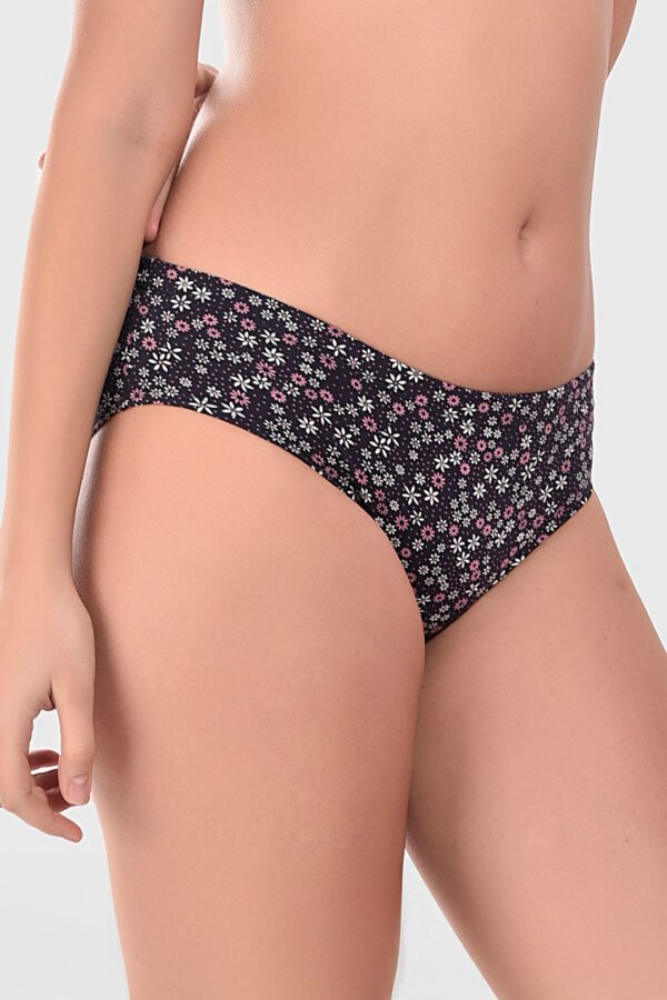 Black Printed Flower Panty - Image 3