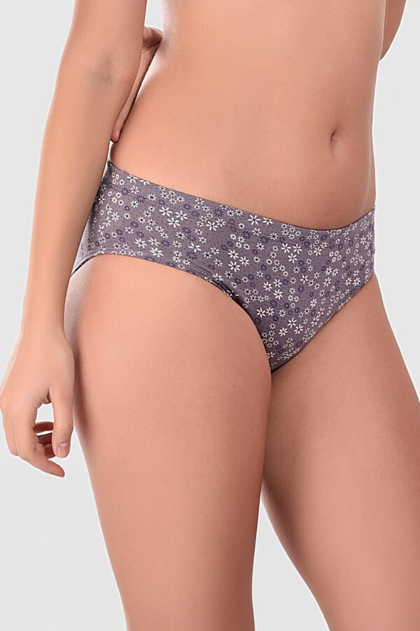 Dark Gray Printed Flower Panty