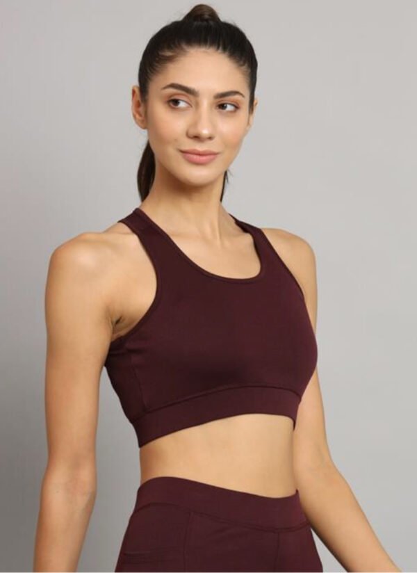 Elegant Wine Sports Bra for Every Workout - Image 4