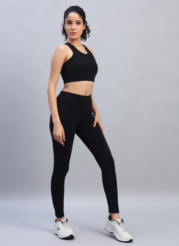 Sports Bra Legging Fill Set - Black - Image 4