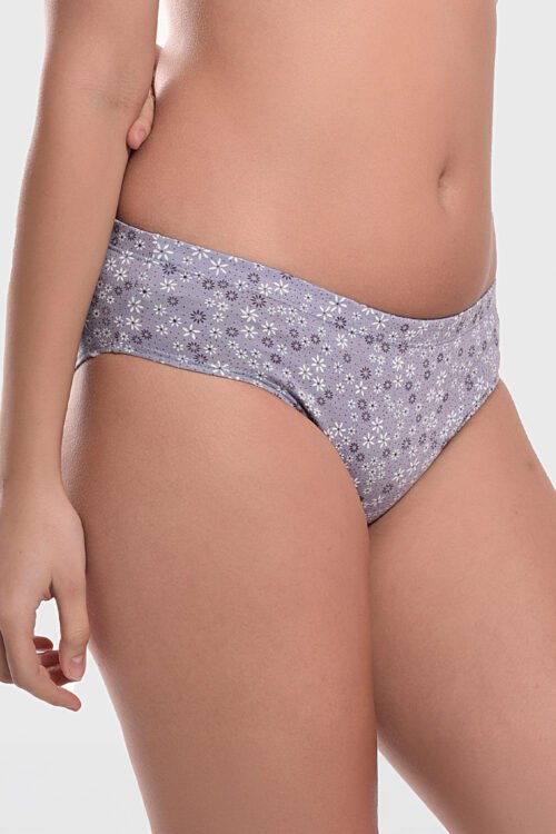 Gray Printed Flower Panty