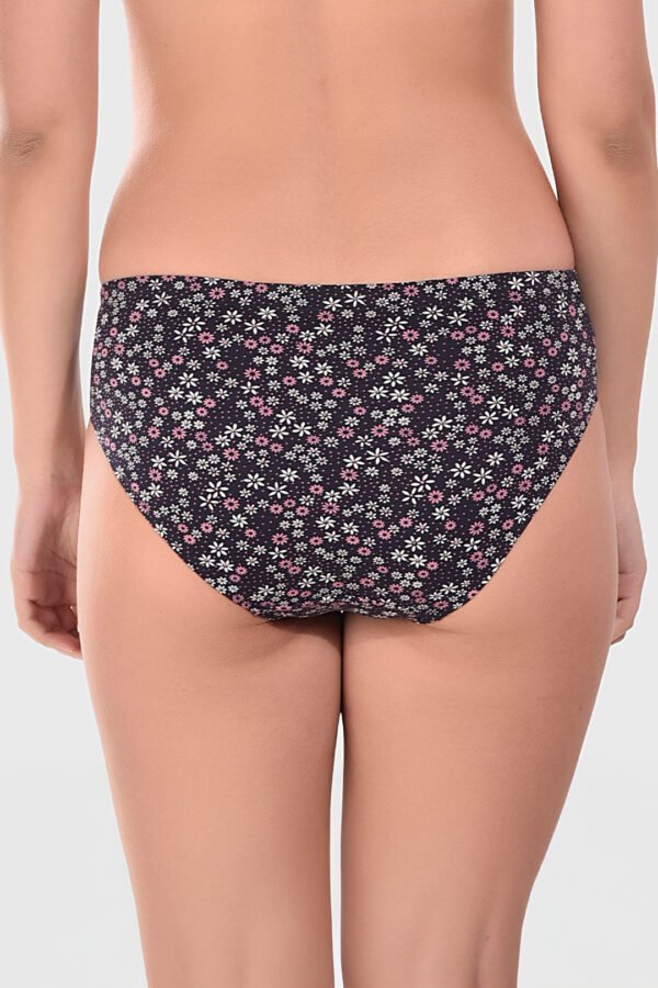 Black Printed Flower Panty - Image 2