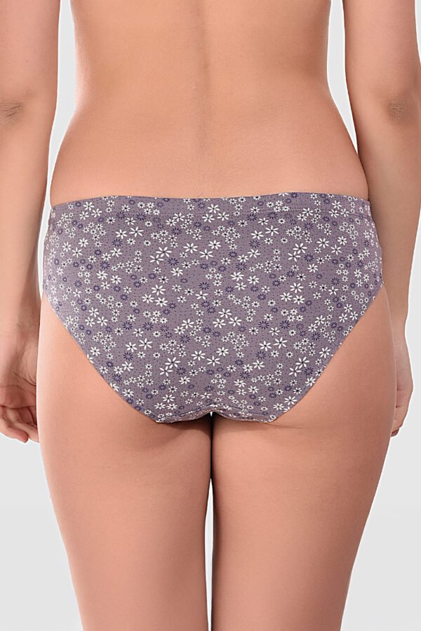 Dark Gray Printed Flower Panty - Image 3