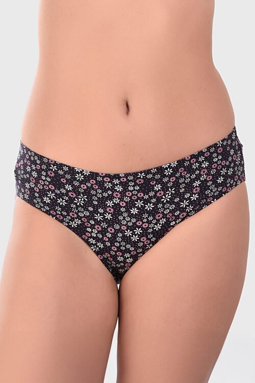 Black Printed Flower Panty