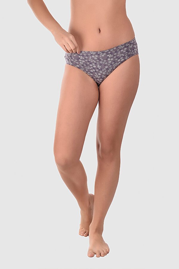 Dark Gray Printed Flower Panty - Image 2