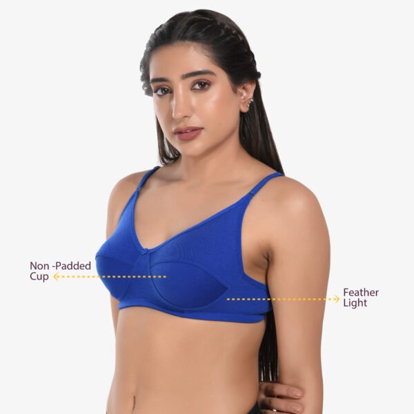 Women Non Padded Blue Everyday Bra - Image 3