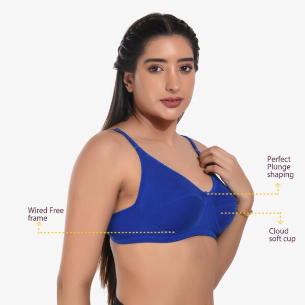 Women Non Padded Blue Everyday Bra - Image 2