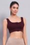 Wine Color Front Zipper Sports Bra